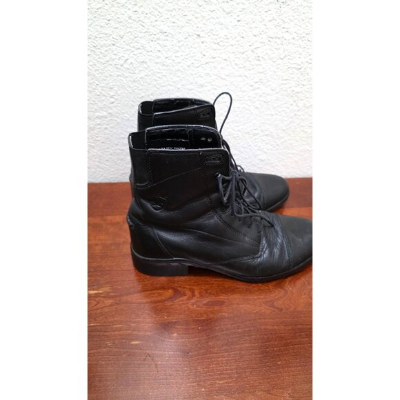 Ariat Women's Black Leather Lace-Up Boots Medium-Height Round Toe Size 7.5B - Picture 3 of 15
